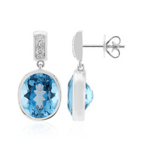 Boucles d'oreilles en argent et Topaze bleu Suisse (Pallanova)