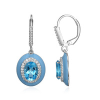 Boucles d'oreilles en argent et Topaze bleu Suisse