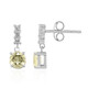 Boucles d'oreilles en argent et Citrine jaune citron