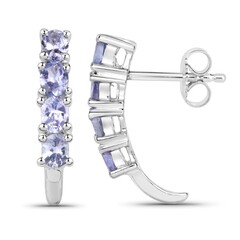 Boucles d'oreilles en argent et Tanzanite