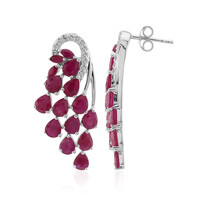 Boucles d'oreilles en argent et Rubis