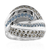 Bague en argent et Topaze bleu Suisse (Annette classic)