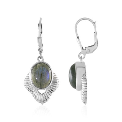 Boucles d'oreilles en argent et Labradorite (MONOSONO COLLECTION)