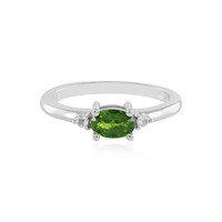 Bague en argent et Diopside de Russie