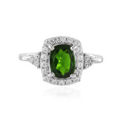 Bague en argent et Diopside de Russie