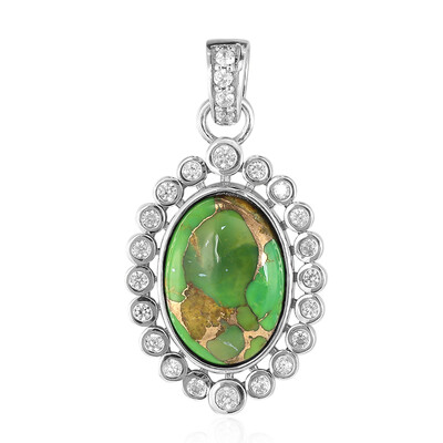 Pendentif en argent et Turquoise verte de Kingman