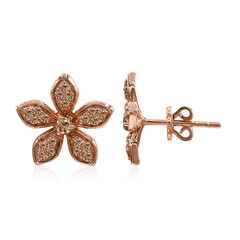 Boucles d'oreilles en or et Diamant rose de France SI1 d'Argyle 