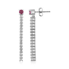 Boucles d'oreilles en argent et Rubellite