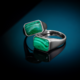 Bague pour homme en argent et Malachite