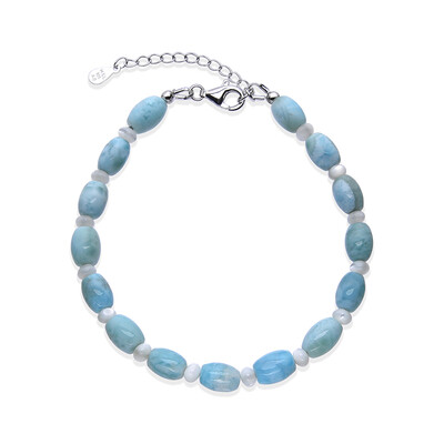 Bracelet en argent et Larimar