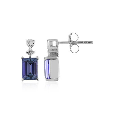 Boucles d'oreilles en argent et Tanzanite non chauffée