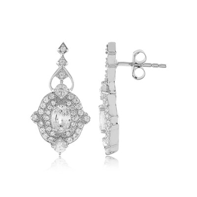 Boucles d'oreilles en argent et Saphir blanc