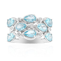 Bague en argent et Apatite bleue