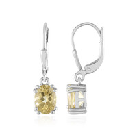 Boucles d'oreilles en argent et Béryl jaune