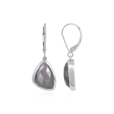 Boucles d'oreilles en or et Saphir couleur anthracite (KM by Juwelo)