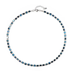 Collier en argent et Hématite bleu royal