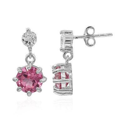 Boucles d'oreilles en argent et Topaze mystique flamant rose