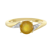 Bague en argent et Saphir jaune de Madagascar