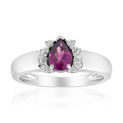 Bague en argent et Grenat magenta