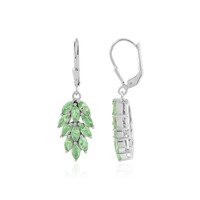 Boucles d'oreilles en argent et Grenat Tsavorite