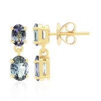 Boucles d'oreilles en or et Tanzanite non chauffée