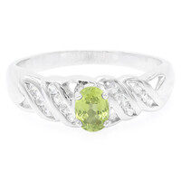 Bague en argent et Saphir vert