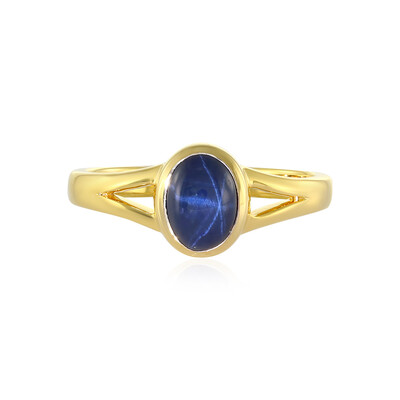 Bague en argent et Saphir étoilé bleu