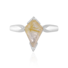 Bague en argent et Quartz rutile (Cheveux de Vénus)