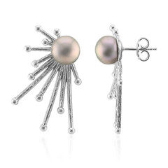 Boucles d'oreilles en argent et Perle de culture d'eau douce argentée (TPC)