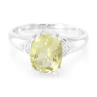 Bague en argent et Citrine jaune citron