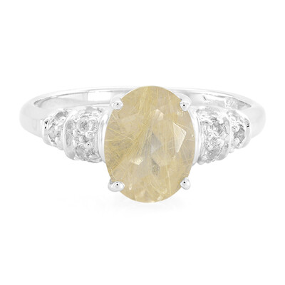 Bague en argent et Quartz rutile (Cheveux de Vénus)