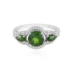 Bague en argent et Diopside de Russie