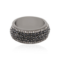 Bague en argent et Spinelle noir