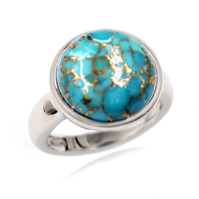 Bague en argent et Turquoise cuivrée bleue (Faszination Türkis)