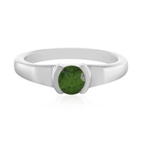 Bague en argent et Zircon de Ceylan vert