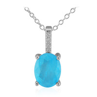 Collier en argent et Quartz bleu pastel