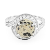 Bague en argent et Jaspe Dalmatien