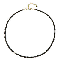 Collier en argent et Obsidienne dorée