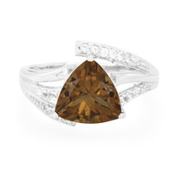 Bague en argent et Quartz cognac