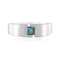 Bague en argent et Diamant bleu I3