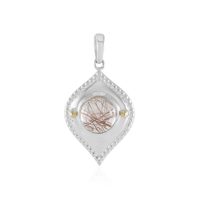 Pendentif en argent et Quartz rutile cuivré (Granulieren)