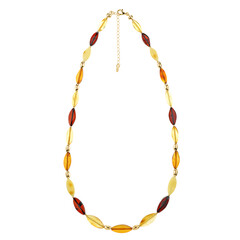 Collier en argent et Ambre baltique couleur cognac