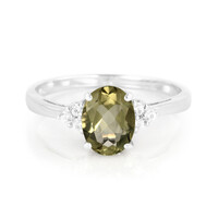 Bague en argent et Quartz olive