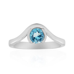 Bague en argent et Topaze bleu Suisse