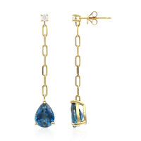 Boucles d'oreilles en or et Topaze bleu de Londres