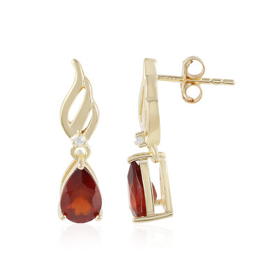 Boucles d'oreilles en argent et Grenat Hessonite