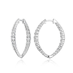 Boucles d'oreilles en argent et Topaze blanche