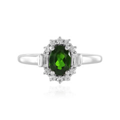 Bague en argent et Diopside de Russie