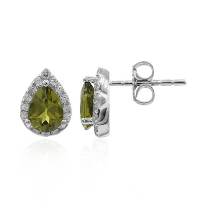 Boucles d'oreilles en argent et Vésuvianite