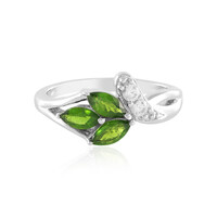 Bague en argent et Diopside de Russie